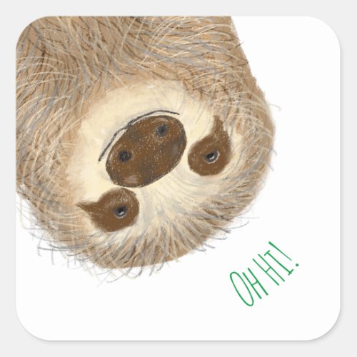 Stanley sloth personalized square stickers