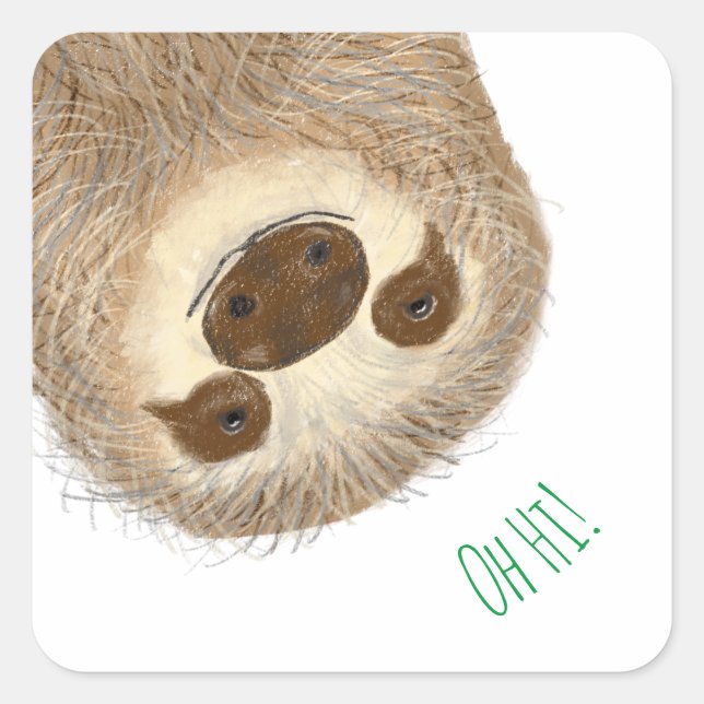 Stanley sloth personalized square stickers (Front)
