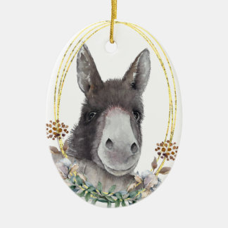 Stanley the Christmas Donkey Ceramic Ornament