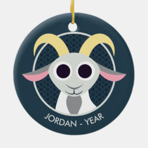 Stanley the Goat Ceramic Ornament