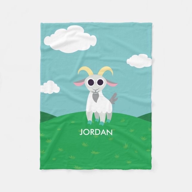 Stanley the Goat Fleece Blanket (Front)