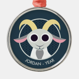 Stanley the Goat Metal Ornament