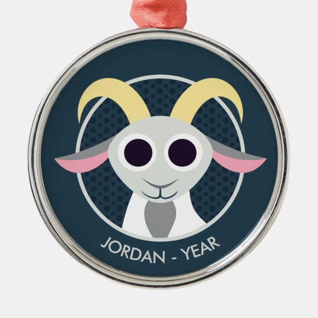 Stanley the Goat Metal Ornament (Front)