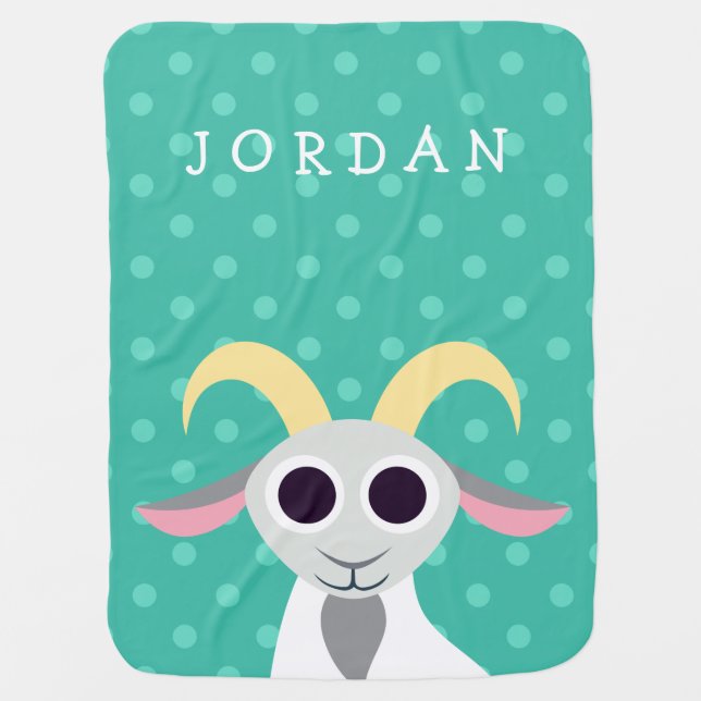 Stanley the Goat Receiving Blanket (Front)