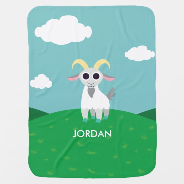 Stanley the Goat Stroller Blanket (Front)