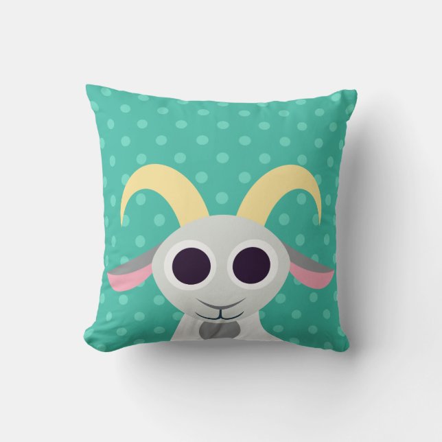 Stanley the Goat Throw Pillow (Front)
