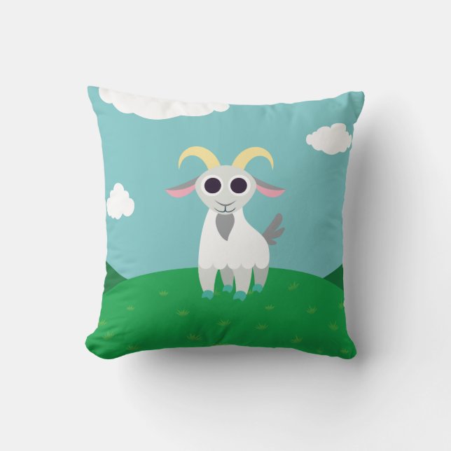 Stanley the Goat Throw Pillow (Front)