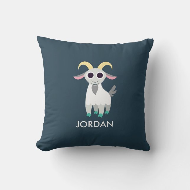 Stanley the Goat Throw Pillow (Front)