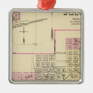 Stanton and Pilger, Nebraska Metal Ornament
