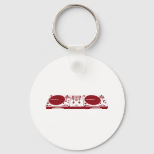 Stanton DJ Setup - Disk Jockey Music DJing Deck Keychain
