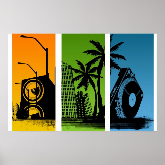 Stanton Turntable City Poster - DJ Disc Jockey (Front)