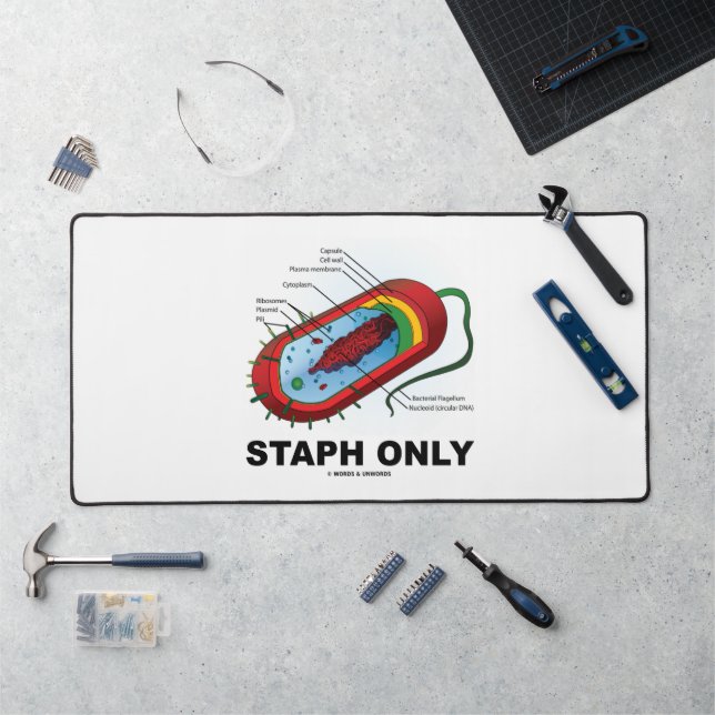 Staph Only Bacterium Diagram Prokaryote Bacteria Desk Mat (Workstation)
