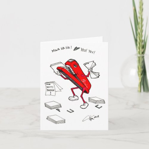 Stapler in a Paper Warehouse birthday card