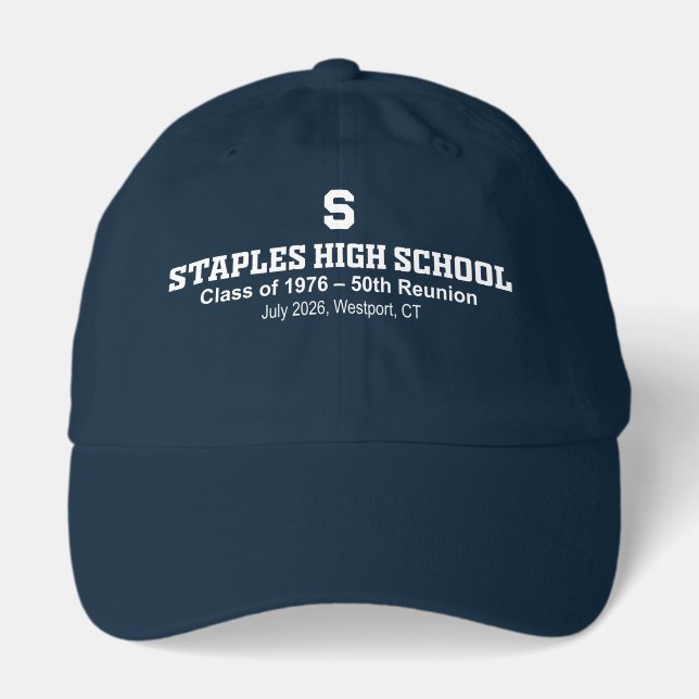 Staples 1976 50th Reunion-Text Cap (Front)