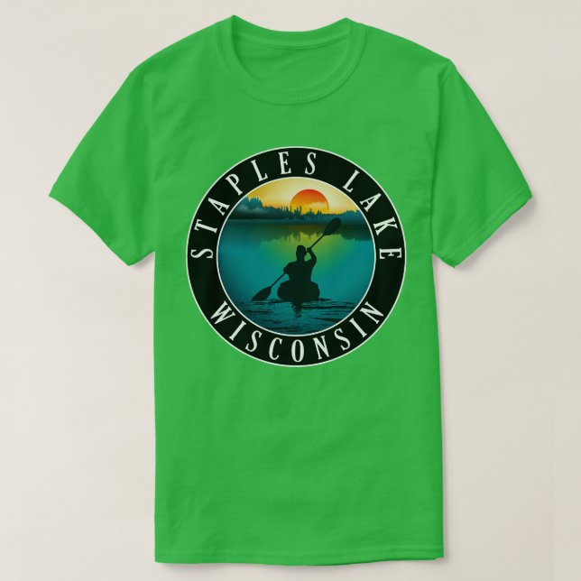 Staples Lake Wisconsin Kayaking T-Shirt (Design Front)