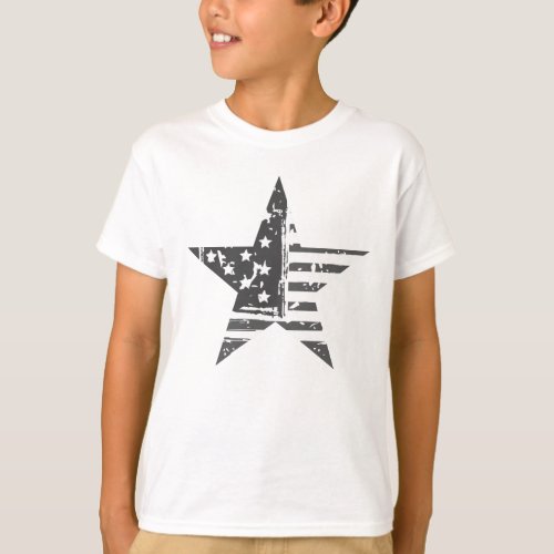 Star 4 July American Flag Grunge Vintage Tshirt