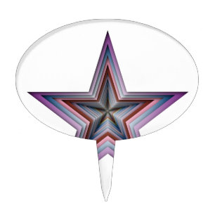 star abstract geometric art cake topper