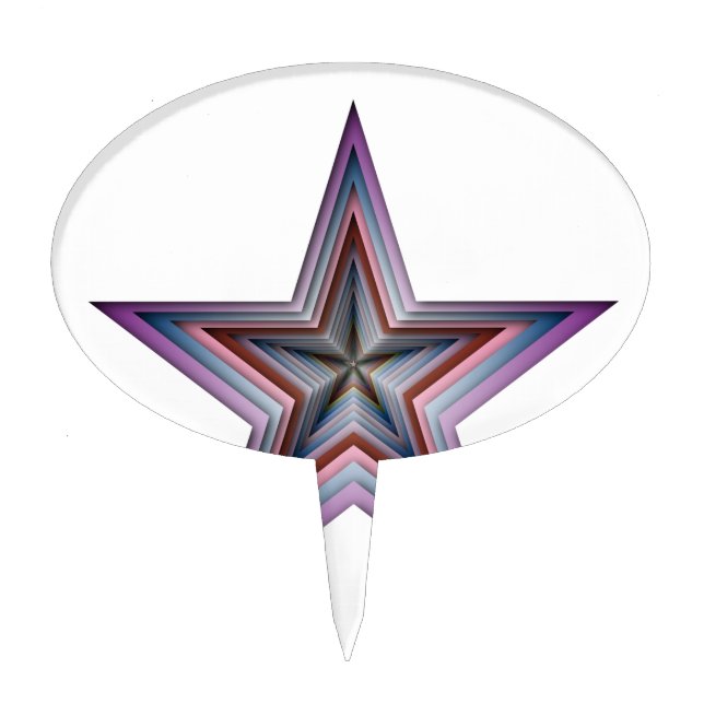 star abstract geometric art cake topper (Front)