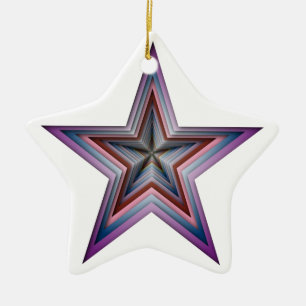 star abstract geometric art ceramic ornament