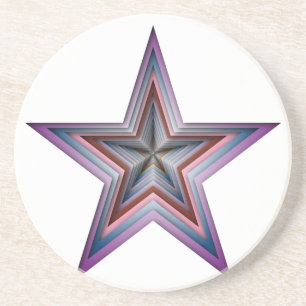 star abstract geometric art drink coaster