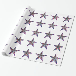 star abstract geometric art wrapping paper