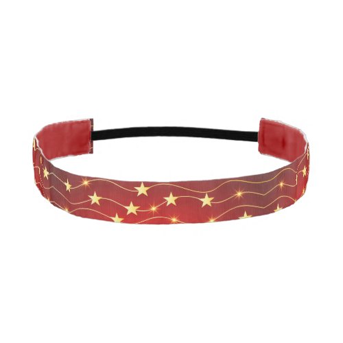 Star Adorned Ruby Red Pattern  Athletic Headband