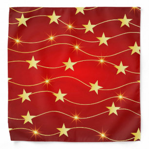 Star Adorned Ruby Red Pattern  Bandana