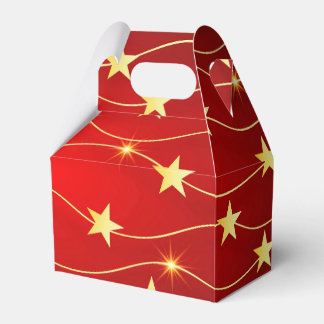 Star Adorned Ruby Red Pattern Favor Boxes