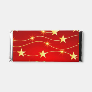 Star Adorned Ruby Red Pattern Hershey Bar Favors