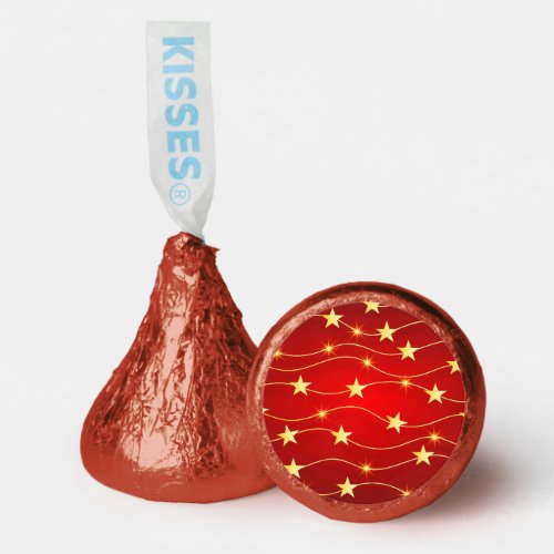 Star Adorned Ruby Red Pattern  Hersheys Kisses