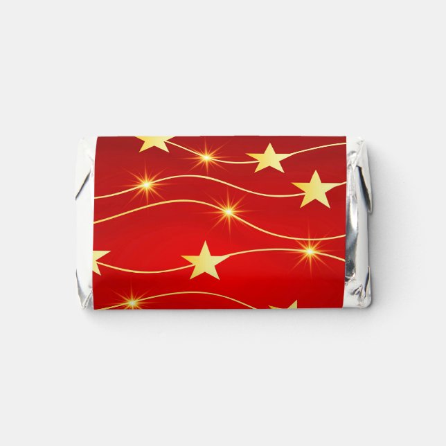 Star Adorned Ruby Red Pattern  Hershey's Miniatures (Front)