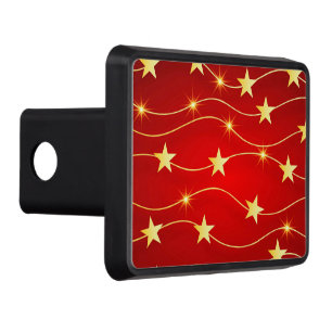 Star Adorned Ruby Red Pattern Hitch Cover