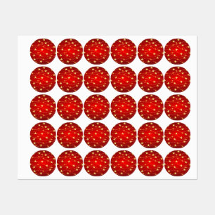 Star Adorned Ruby Red Pattern Labels