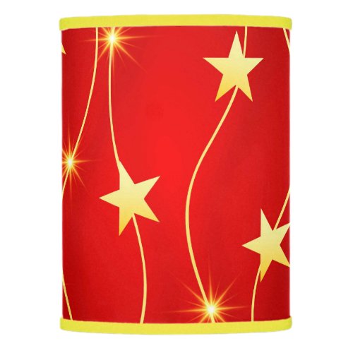 Star Adorned Ruby Red Pattern  Lamp Shade