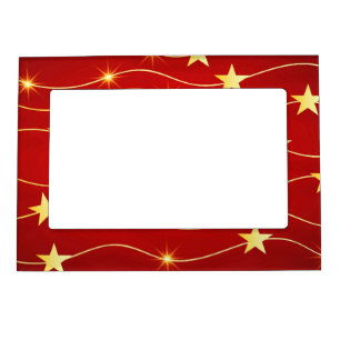 Star Adorned Ruby Red Pattern  Magnetic Frame