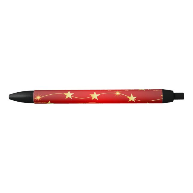 Star Adorned Ruby Red Pattern  Pen (Front)