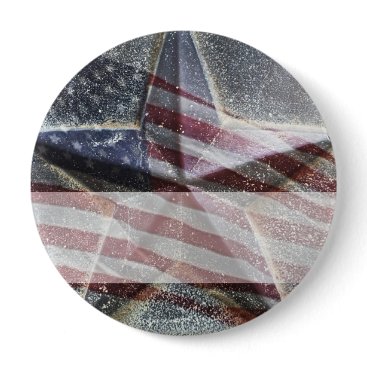 Star and American Flag name tag Button Star and American Flag name tag Button