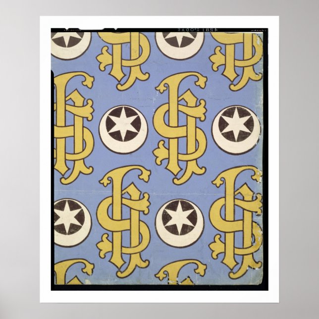 Star and Clef ecclesiastical wallpaper design Poster (Front)