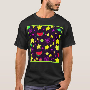 Star And Fruits Colorful Pattern T-Shirt