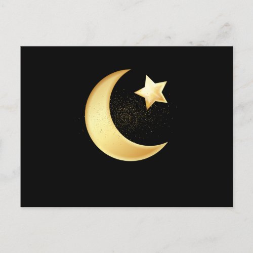 Star And Moon Hilal Muslim Islam Allah Mosque Gift Postcard