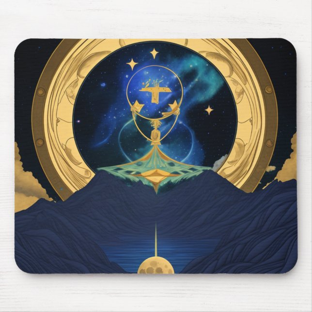 star and moon mouse pad (Front)