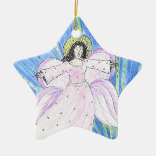 Star  Angel Ceramic Ornament