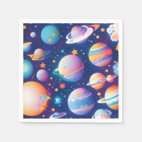 Star ans planets pattern napkins