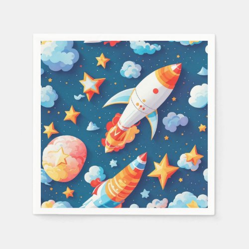 Star ans planets pattern napkins