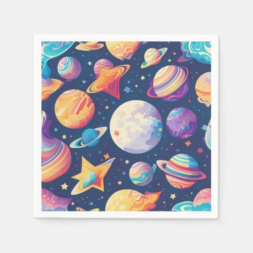 Star ans planets pattern napkins