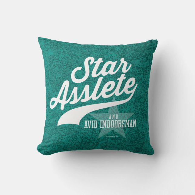 Star Asslete (Avid Indoorsman) Throw Pillow (Front)