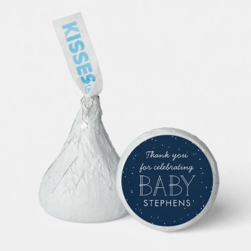 Star baby shower navy thank you hersheys kisses