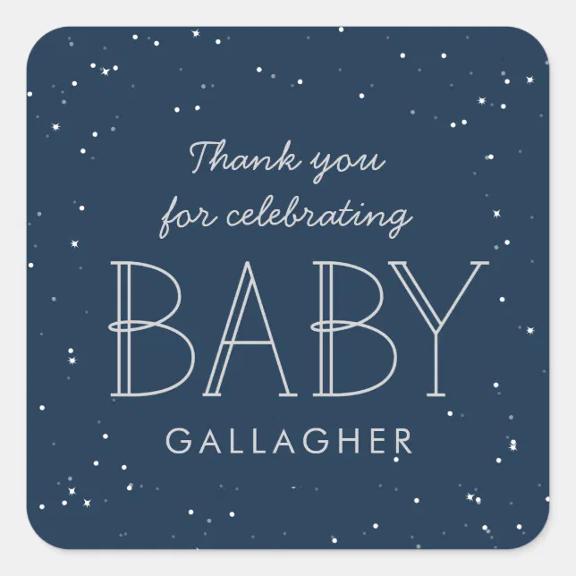 Star baby shower thank you sticker Zazzle