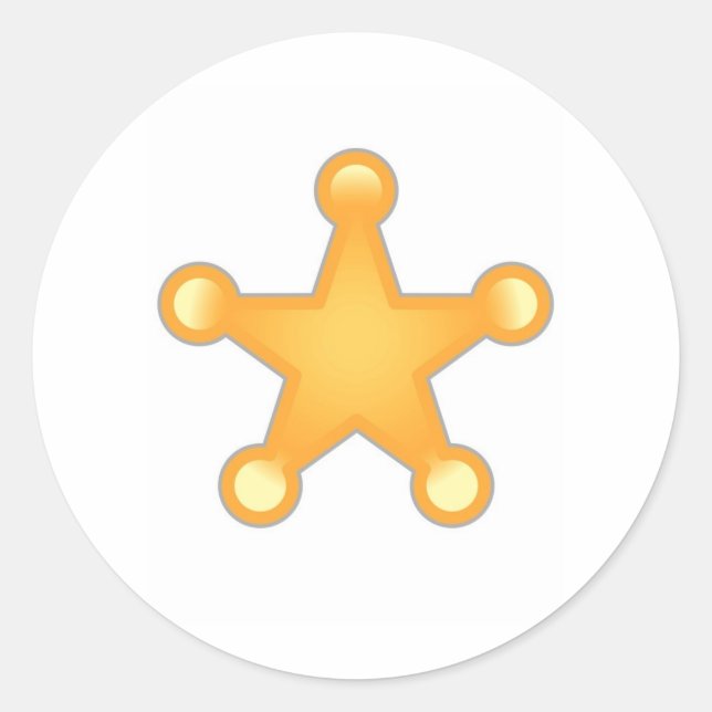 Star Badge Classic Round Sticker (Front)