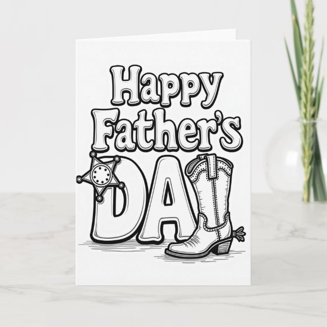 Star Badge Fathers Day Card (Front)